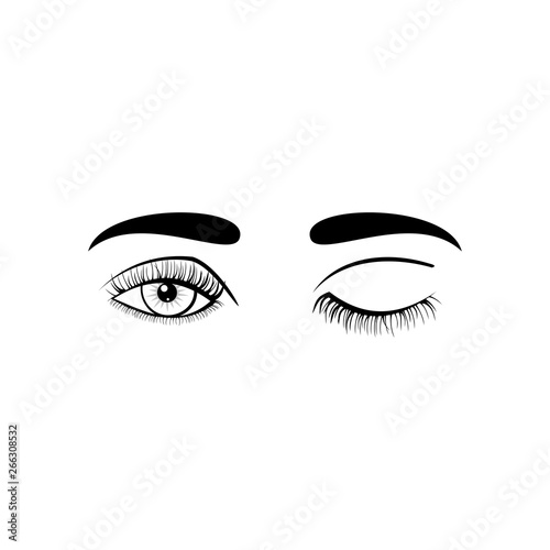 Eyes on white background. The eye logo. Eyes art. Human eyes, eyes close up - vector