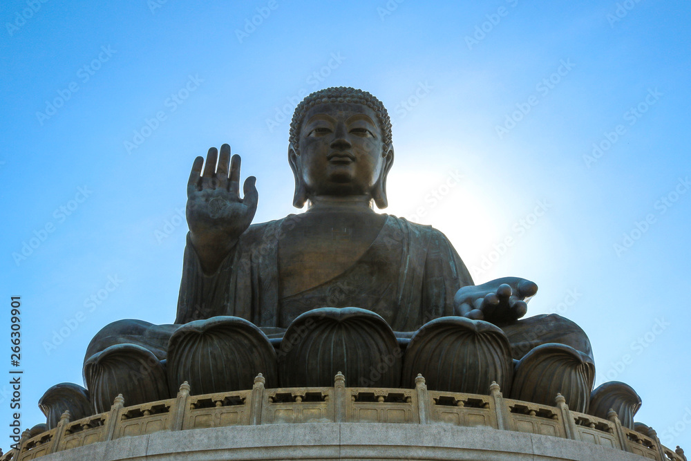Fototapeta premium Tian Tan Buddha at Po Lin Monastery in Hong Kong.