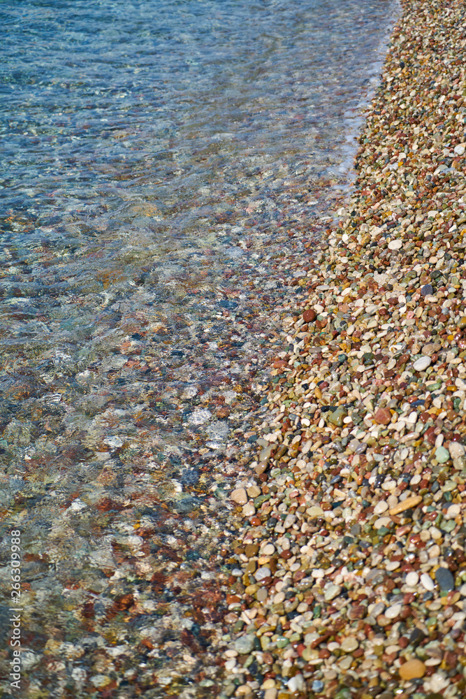 Pebble stone and sea background Pebble stone and sea background