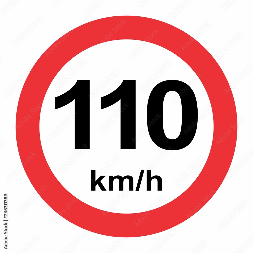 Speed limit 110 kmh traffic sign