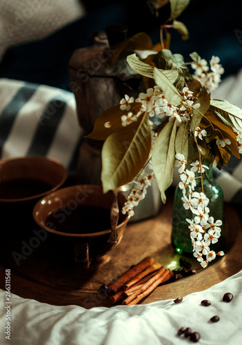 coffee morning flowers