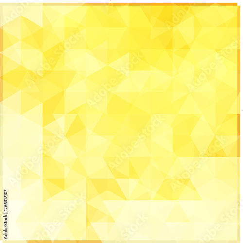 Yellow abstract mosaic background. Triangle geometric background. Design elements. Vector illustration
