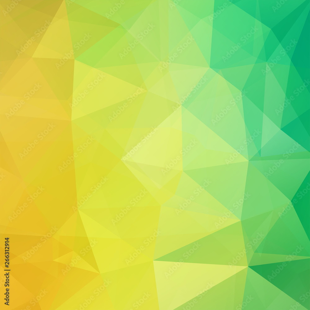 Fototapeta premium Background made of yellow, green triangles. Square composition with geometric shapes. Eps 10