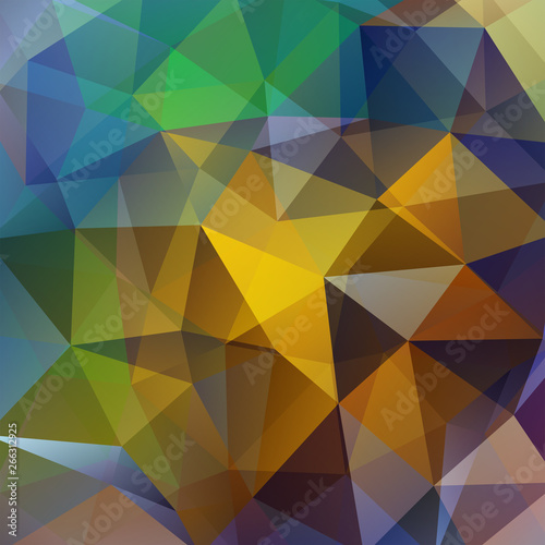 Background made of yellow  brown  green triangles. Square composition with geometric shapes. Eps 10