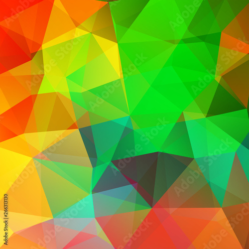 Background of red, yellow, green geometric shapes. Colorful mosaic pattern. Vector EPS 10. Vector illustration