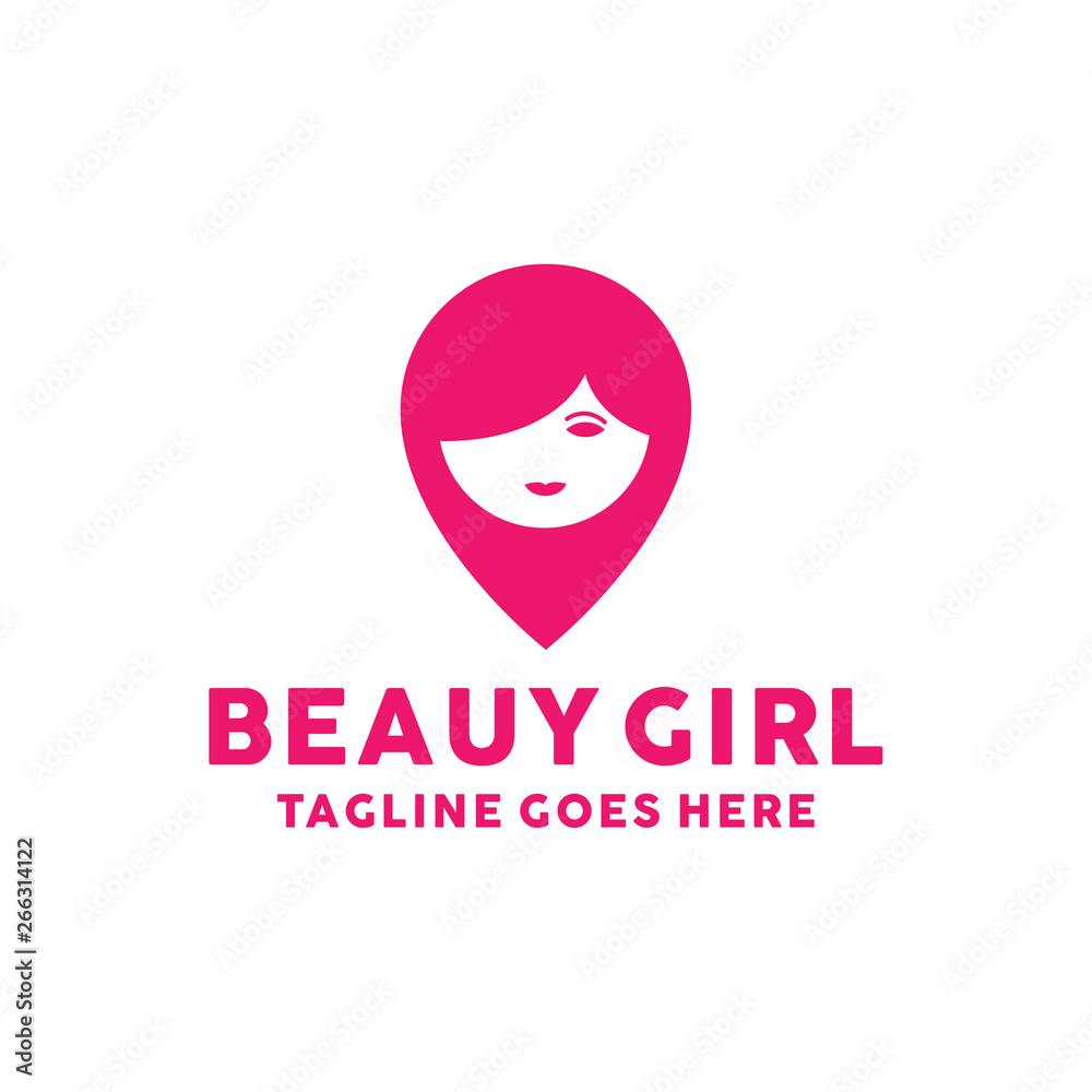 Vetor de Beautiful woman's face logo design template. Hair, girl, negative  space logotype. Creative design concept for beauty salon, Fashion,  Cosmetics and spa. Feminine Icon vector icon. do Stock | Adobe Stock