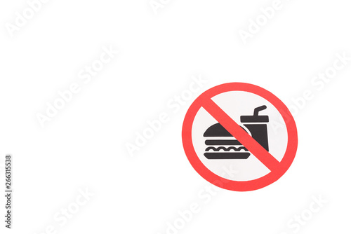 Free Download no food and drinks sign isolated on white with copy space - GFXLoad