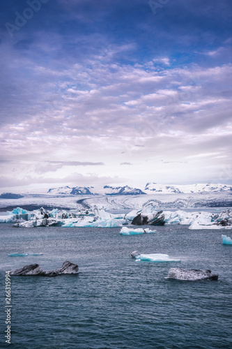 Icebergs in Jokulsarlon Ice Lagoon, Iceland photo