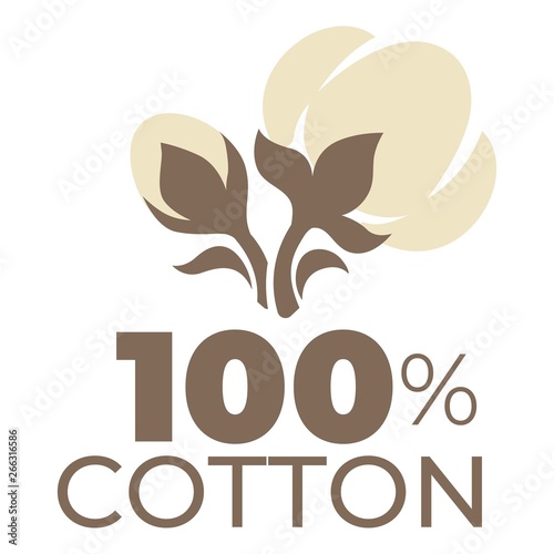 Cotton product label natural material field plant isolated icon