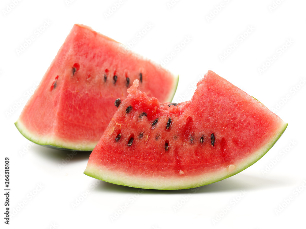 Slice of watermelon on white background Slice of watermelon on white background