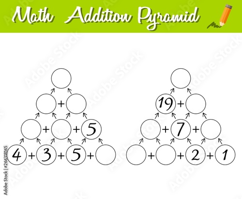 Math Pyramid Game 0-30. Educational a mathematical game. Beginner level. Mathematical puzzle