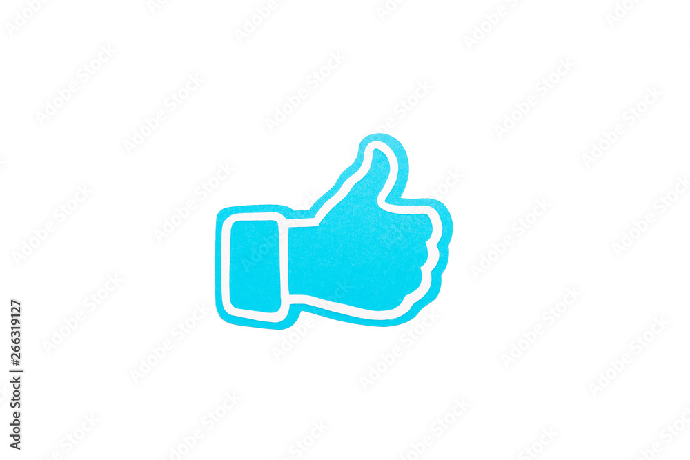 blue thumb up sign isolated on white blue thumb up sign isolated on white