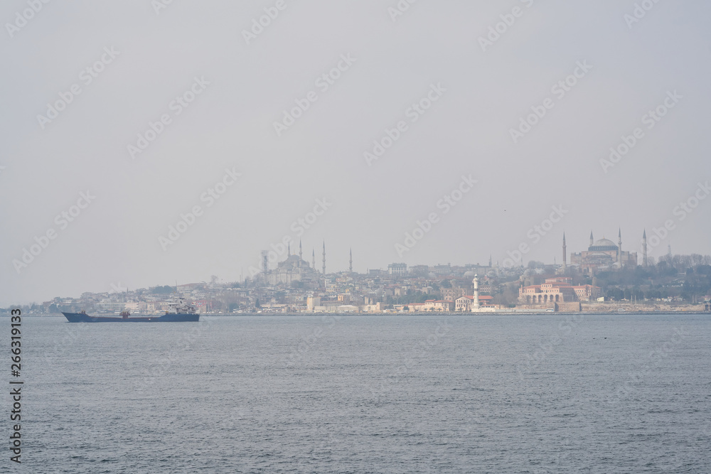 Istanbul skyline and Bosphorus view from Turkey