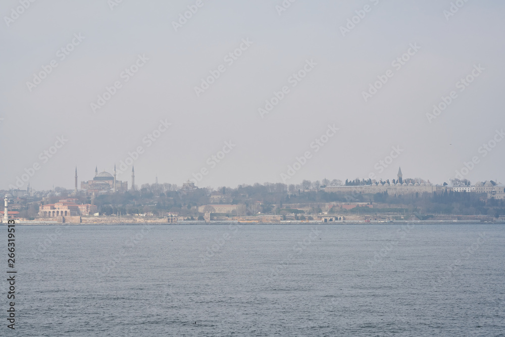 Istanbul skyline and Bosphorus view from Turkey