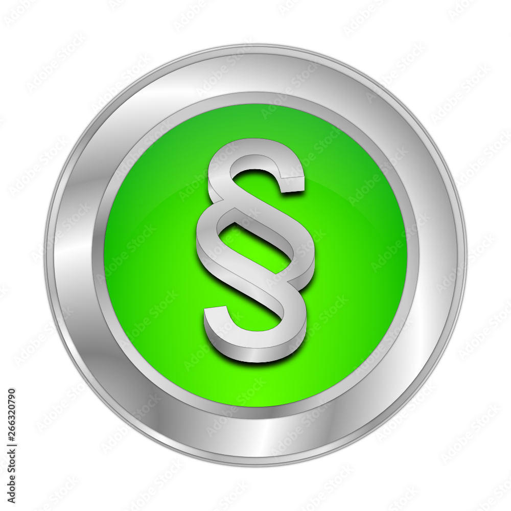 Law paragraph button - 3D illustration Law paragraph button - 3D illustration