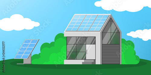 Solar panel alternative energy concept. Electricity power