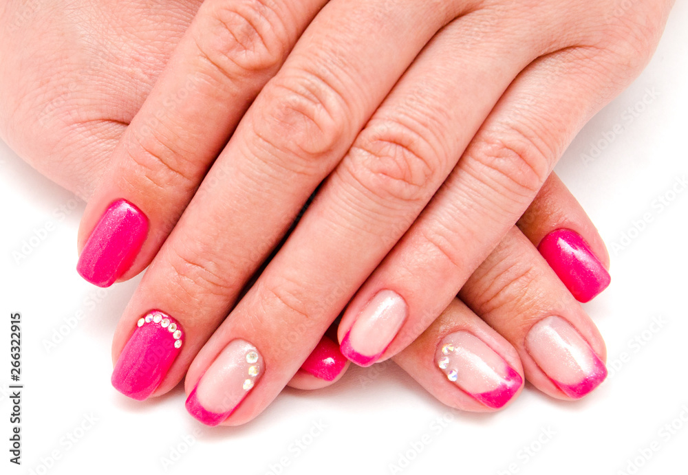 Woman's nails with beautiful manicure fashion design Woman's nails with beautiful manicure fashion design