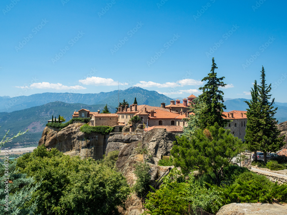View of the monastery of St. Stephen in Meteora, Greece