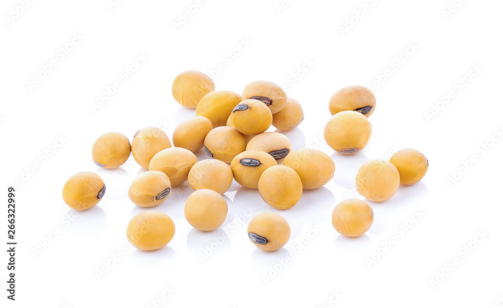 Soybeans isolated on white background. full depth of field Soybeans isolated on white background. full depth of field