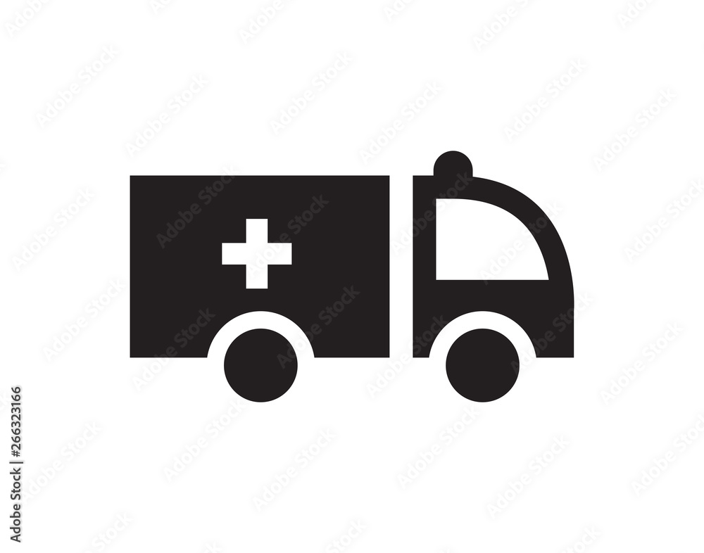 Ambulance Icon In Flat Style Vector Icon For Apps And Websites. Black Icon Vector Illustration. Ambulance Icon In Flat Style Vector Icon For Apps And Websites. Black Icon Vector Illustration.