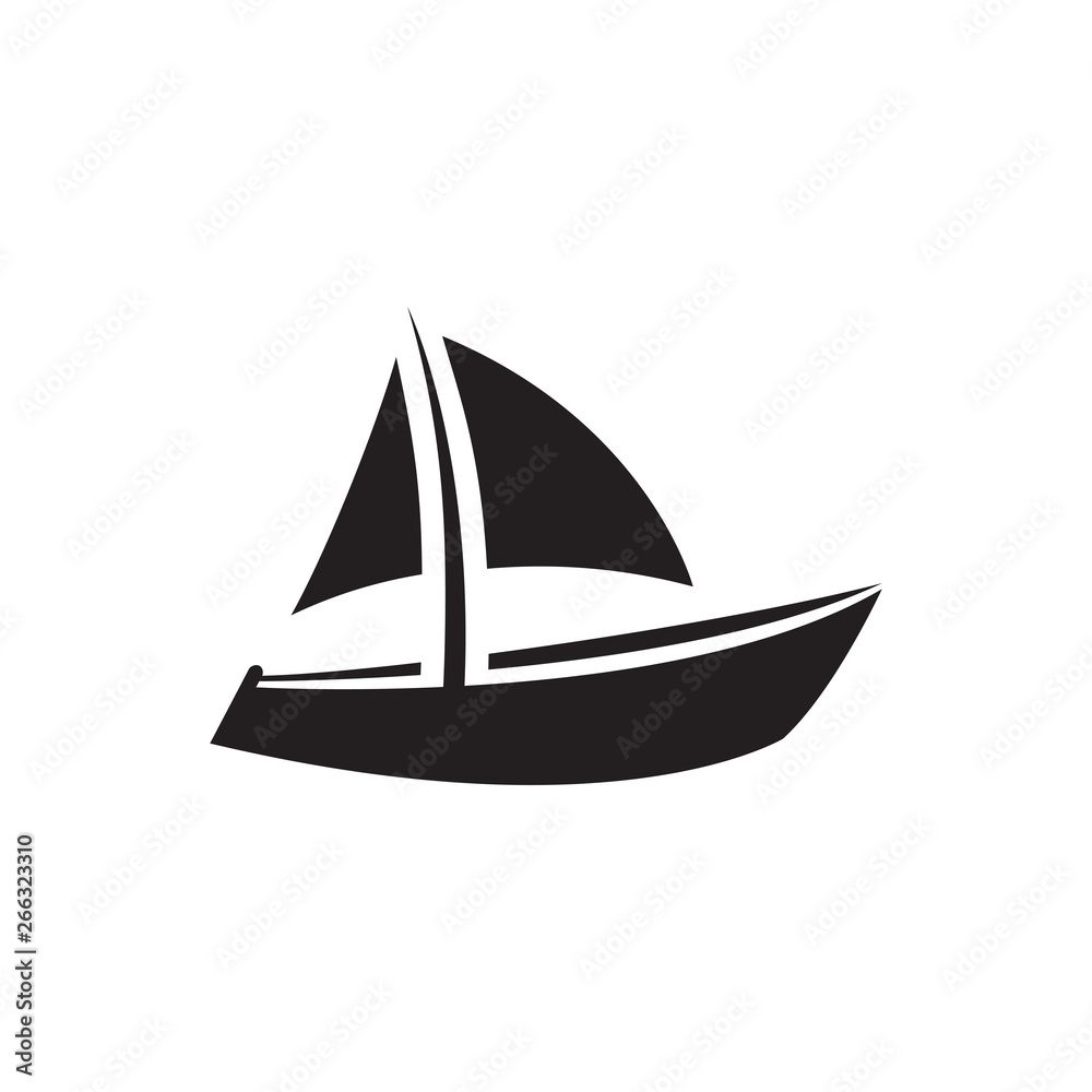Boat Icon In Flat Style Vector For Apps, UI, Websites. Black Icon Vector Illustration.