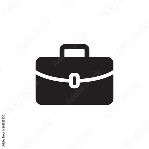 Briefcase Icon In Flat Style Vector For Apps, UI, Websites. Black Icon Vector Illustration.