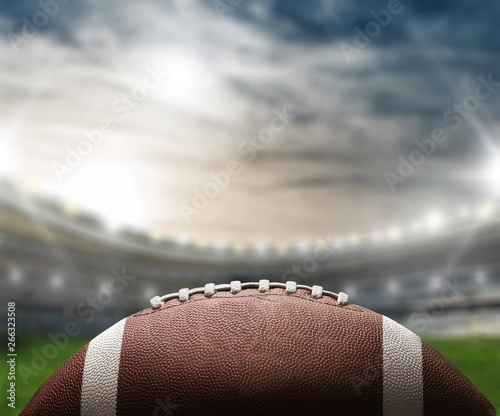 American football ball, close-up view
