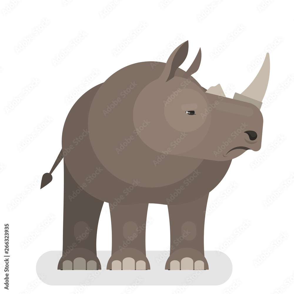Rhinoceros animal. Big wild african creature. Mammal