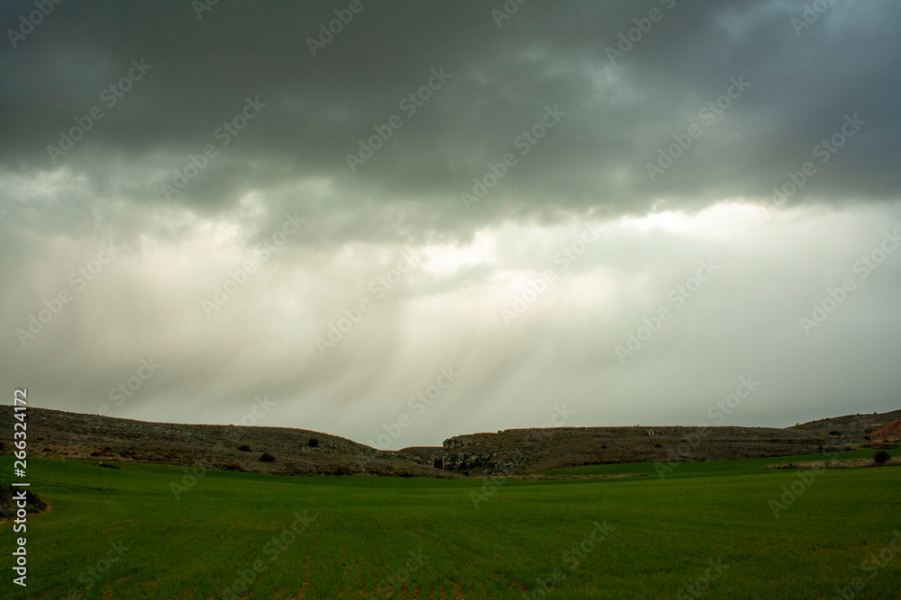 Storm sky in the field of Soria, Spain Storm sky in the field of Soria, Spain