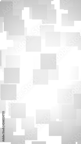 White abstract background. Misty backdrop with grey squares. 3D illustration