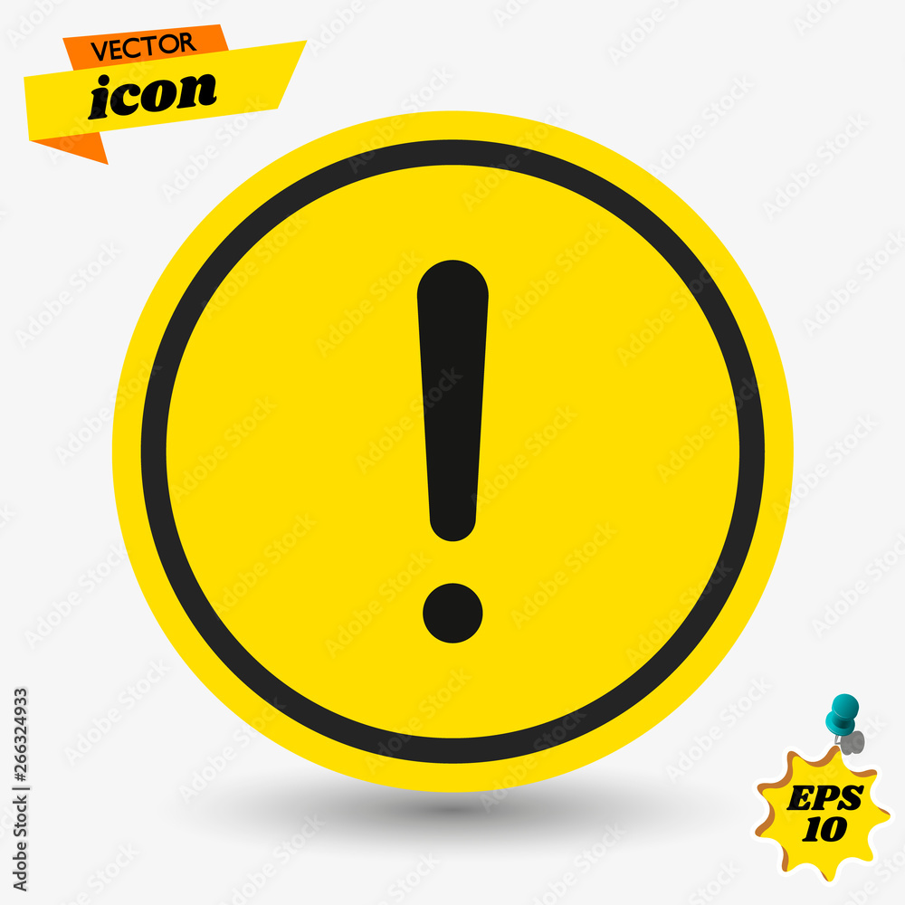 Warning caution sign. Danger symbol flat design. Vector illustration.