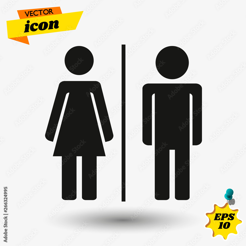 Fototapeta Wc icon. Toilet and restroom icon. Male,female symbol