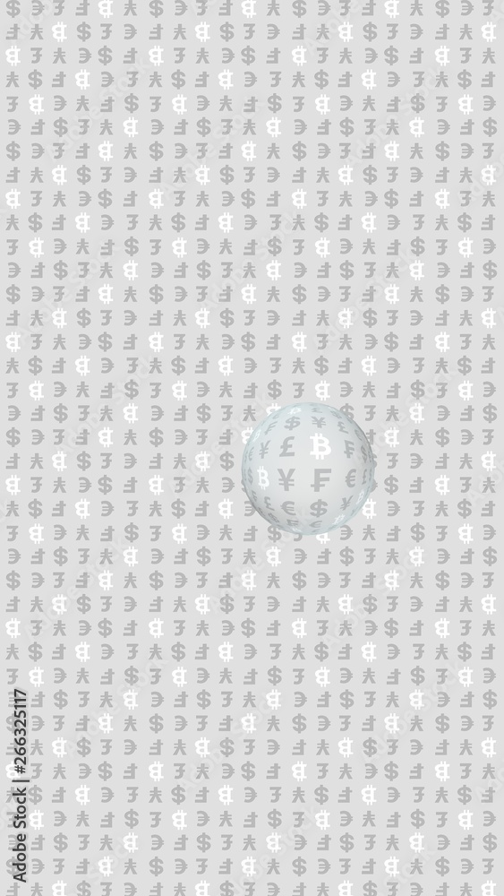 Bitcoin and currency on a gray background. Digital crypto currency symbol. Business concept. Market Display. 3D illustration Bitcoin and currency on a gray background. Digital crypto currency symbol. Business concept. Market Display. 3D illustration