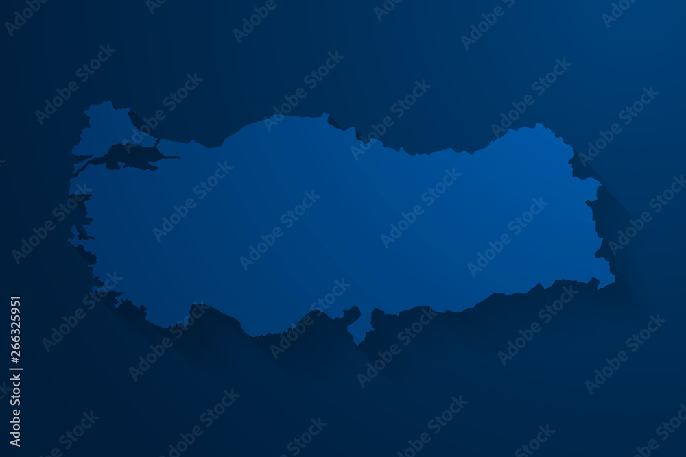 Blue Turkey map composition concept with blue background, vector