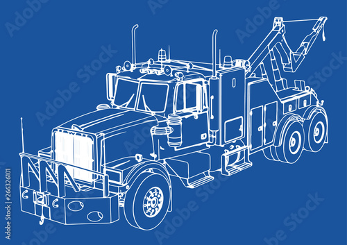 drawing isolated road truck vector on blue background