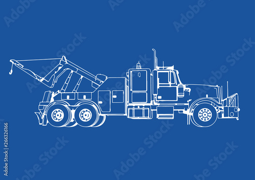 drawing isolated road truck vector on blue background