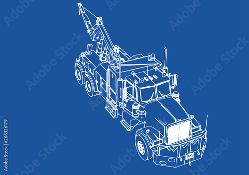 drawing isolated road truck vector on blue background