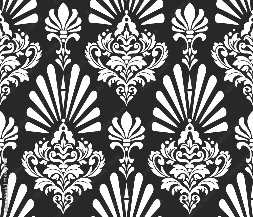 black and white background wallpaper seamless in vintage style vector image