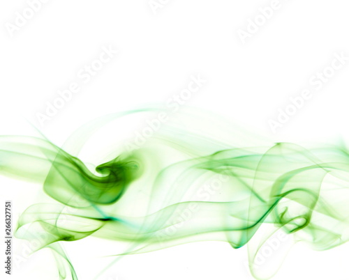 Green smoke on white background © yauhenka