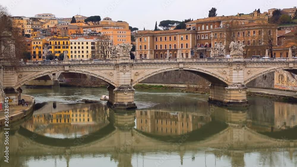 Vittorio Emanuele famous bridge in Rome, Italy Vittorio Emanuele famous bridge in Rome, Italy