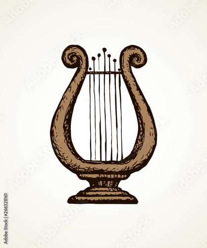 Harp. Vector drawing