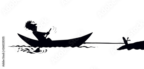 Vain efforts. Vector drawing