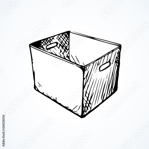 Cardboard box. Vector drawing icon