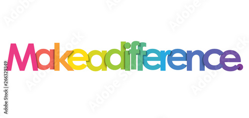 MAKE A DIFFERENCE vector rainbow typography banner