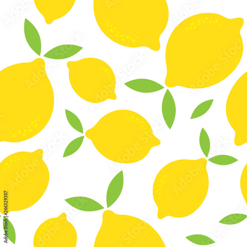 Seamless pattern with lemon isolated on white background