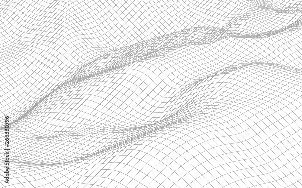 Abstract landscape on a white background. Cyberspace grid. hi tech network. 3d illustration Abstract landscape on a white background. Cyberspace grid. hi tech network. 3d illustration
