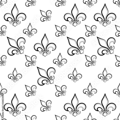 Fleur De Lis Seamless Pattern  Fleur-De-Lys Or Flower-De-Luce  The Decorative Stylized Lily