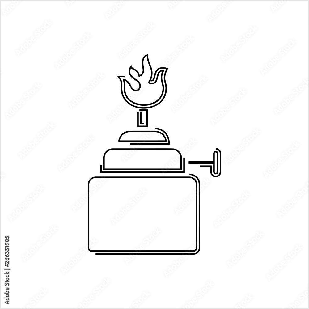 Spirit Lamp Icon, Laboratory Burner, Alcohol Lamp vector de Stock | Adobe  Stock