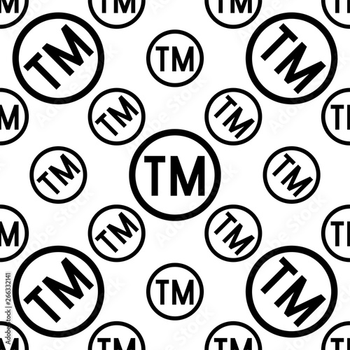 TM Trademark Symbol Icon Seamless Pattern, Tm Symbol, Unregistered Trademark Symbol Icon