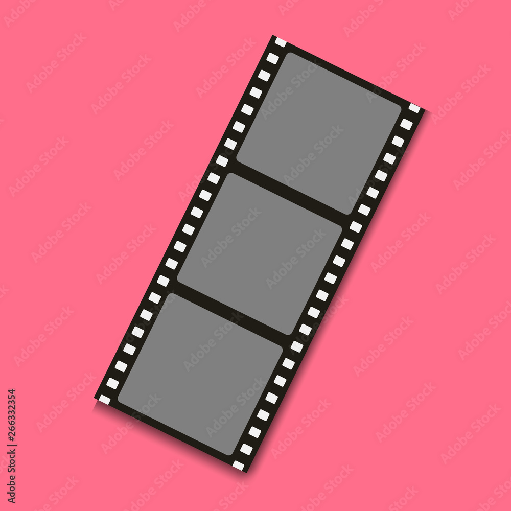 Fototapeta premium Sign film strip isolated on pink background.